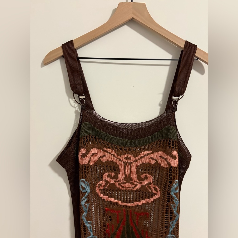 Jean Paul Gaultier Knit Sheer Multi-Color Jumper Vintage Dress Size Medium - Picture 6 of 9